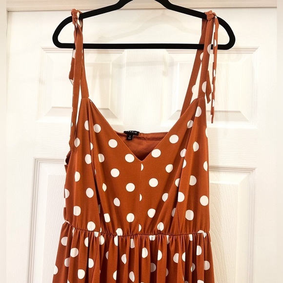 Torrid Mini Studio Knit Skater Dress Mauve Brown Polka Dot sz 3X - Picture 6 of 10